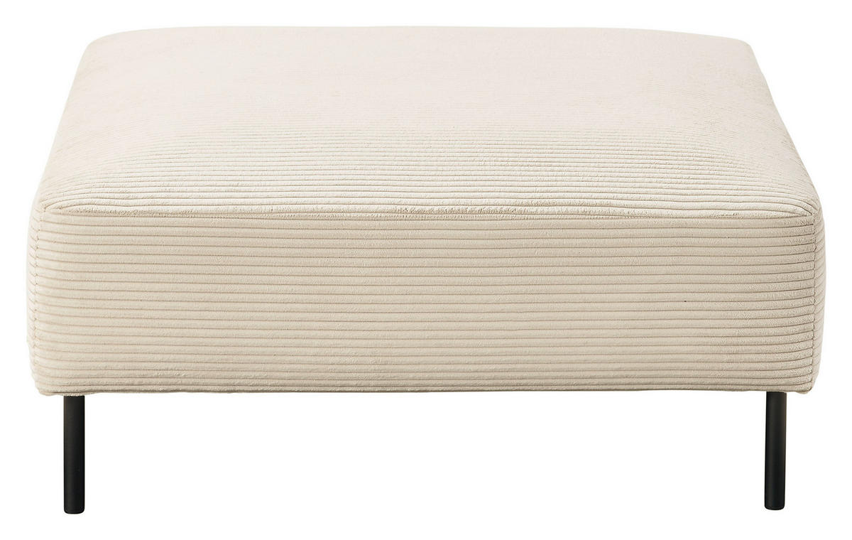 HOCKER in Textil Naturfarben  - Schwarz/Naturfarben, Design, Textil/Metall (100/41/100cm) - Johann Jakob