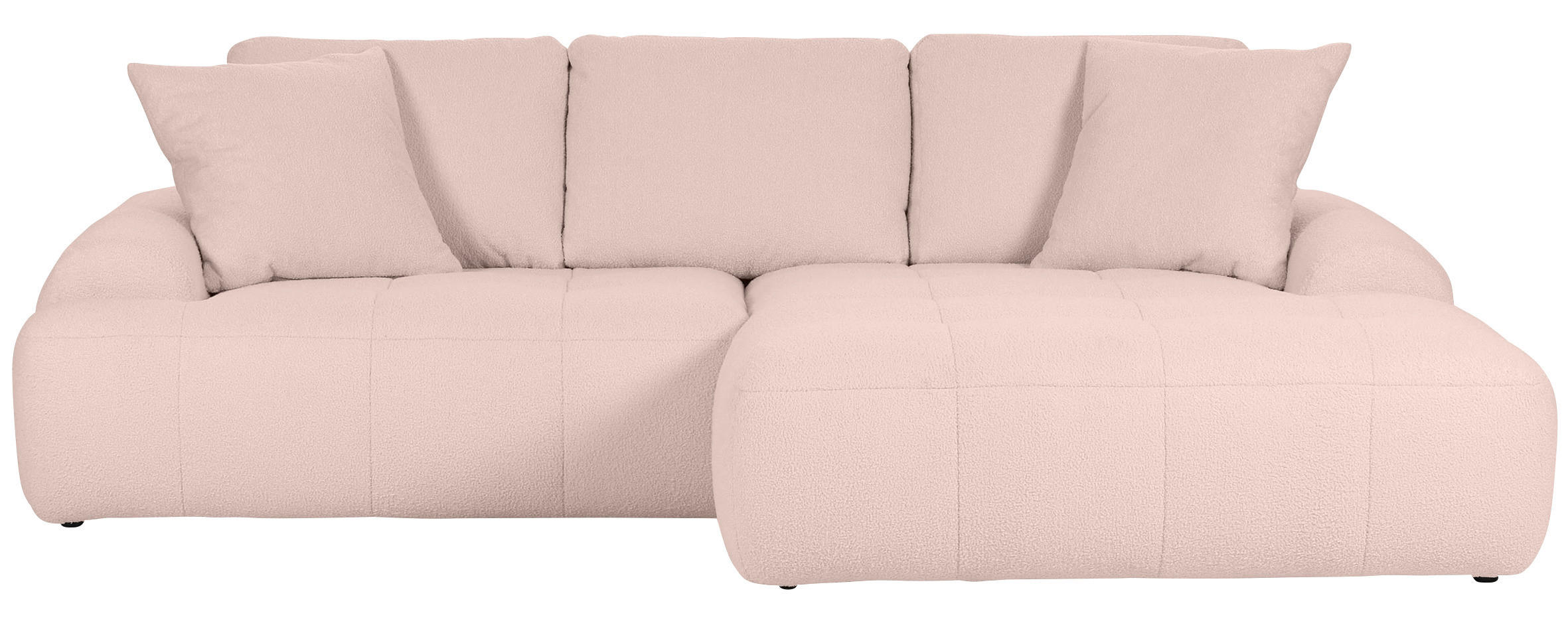 ECKSOFA Rosa Flachgewebe  - Schwarz/Rosa, KONVENTIONELL, Kunststoff/Textil (286/195cm) - Carryhome