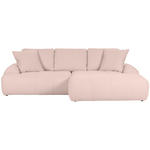 ECKSOFA Rosa Flachgewebe  - Schwarz/Rosa, KONVENTIONELL, Kunststoff/Textil (286/195cm) - Carryhome