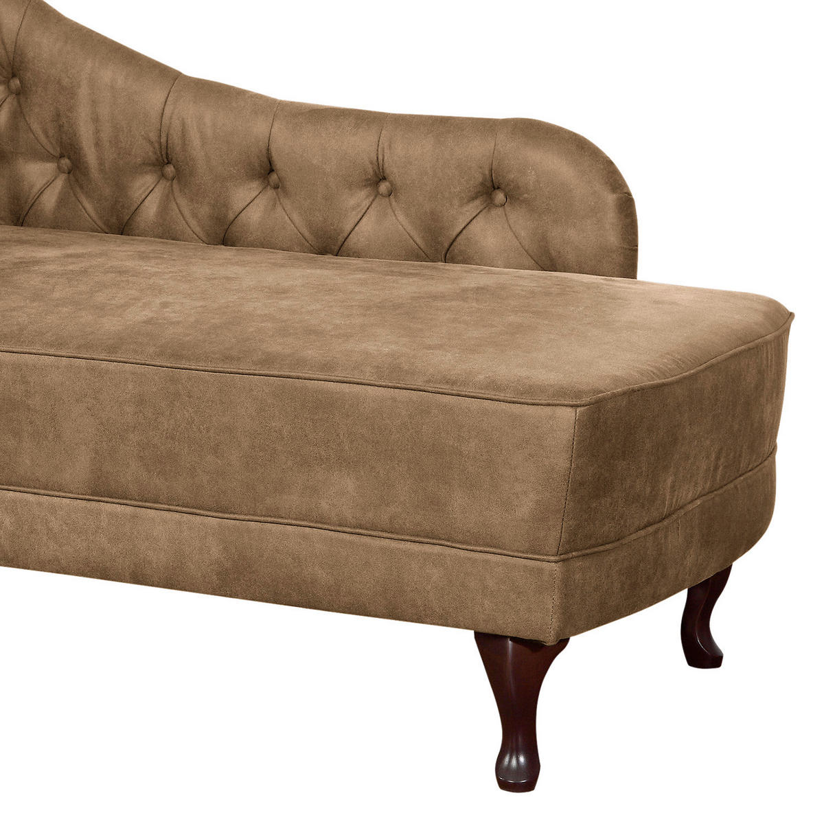 RÉCAMIERE Pako in Lederlook Braun  - Braun, Design, Holz/Textil (185/93/75cm) - Livetastic