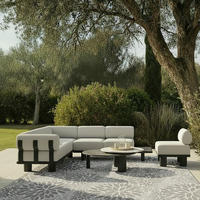 BAŠTENSKA GARNITURA 4 dela  - tamnosiva/siva, Moderno, metal/tekstil - Bessagi Garden