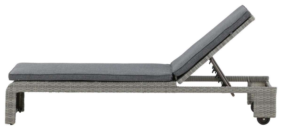 SONNENLIEGE 60/32/196 cm  - Grau, KONVENTIONELL, Kunststoff/Textil (60/32/196cm) - Gardenson