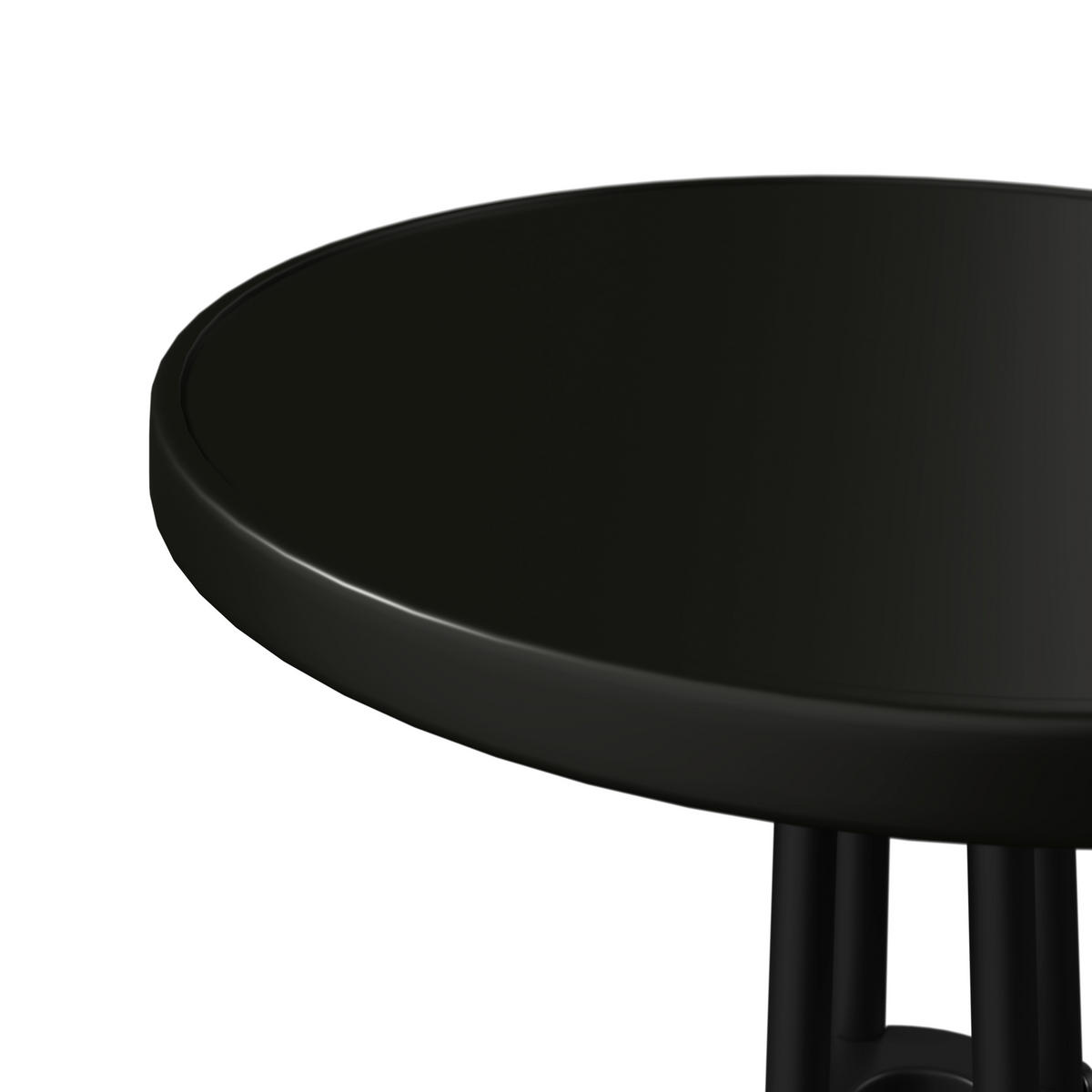 BALKONSET  - Schwarz/Naturfarben, Basics, Glas/Kunststoff (55/78/55cm) - Ambia Garden