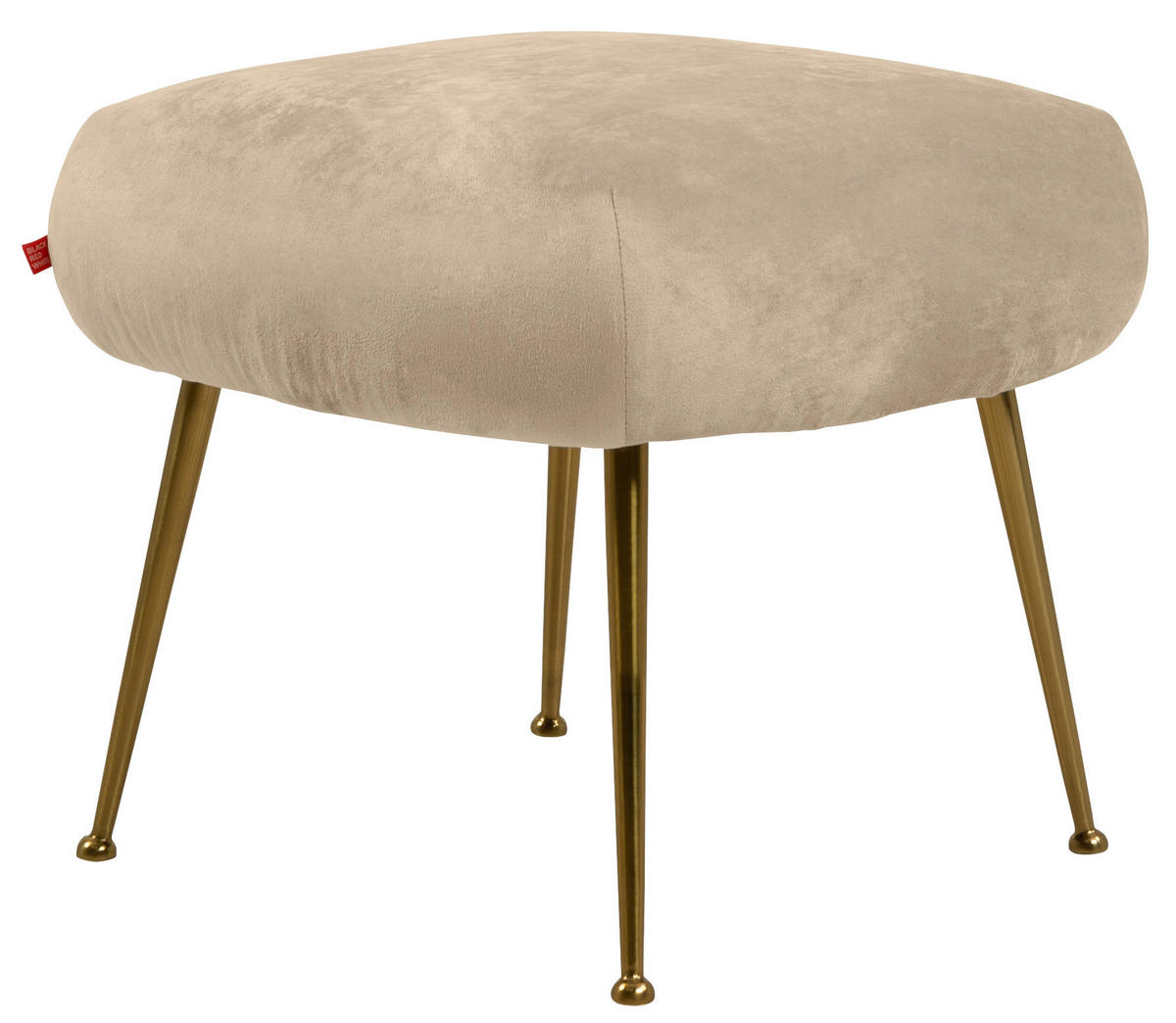 HOCKER Velours Beige  - Beige/Goldfarben, KONVENTIONELL, Textil (54/48/54cm) - MID.YOU