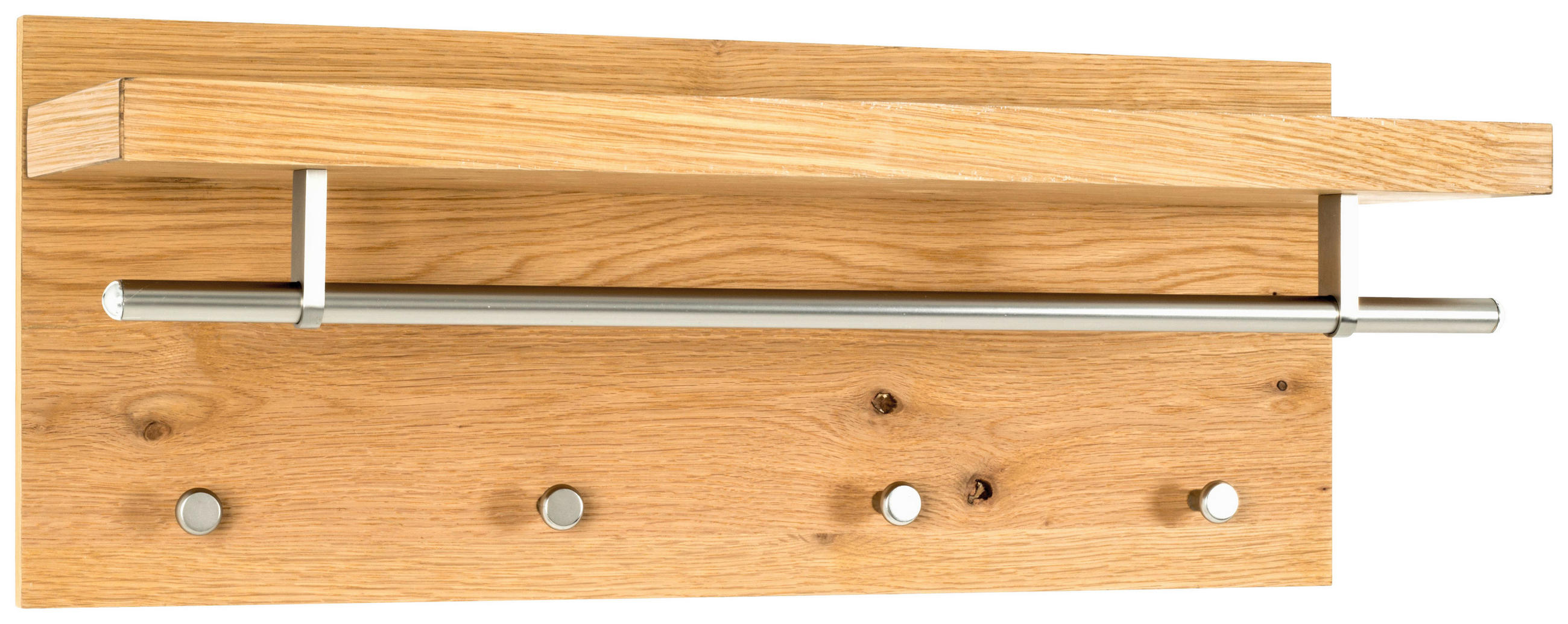 WANDGARDEROBE - Edelstahlfarben/Eichefarben, Design, Holz/Holzwerkstoff (75/30/26cm)
