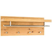 WANDGARDEROBE - Edelstahlfarben/Eichefarben, Design, Holz/Holzwerkstoff (75/30/26cm)