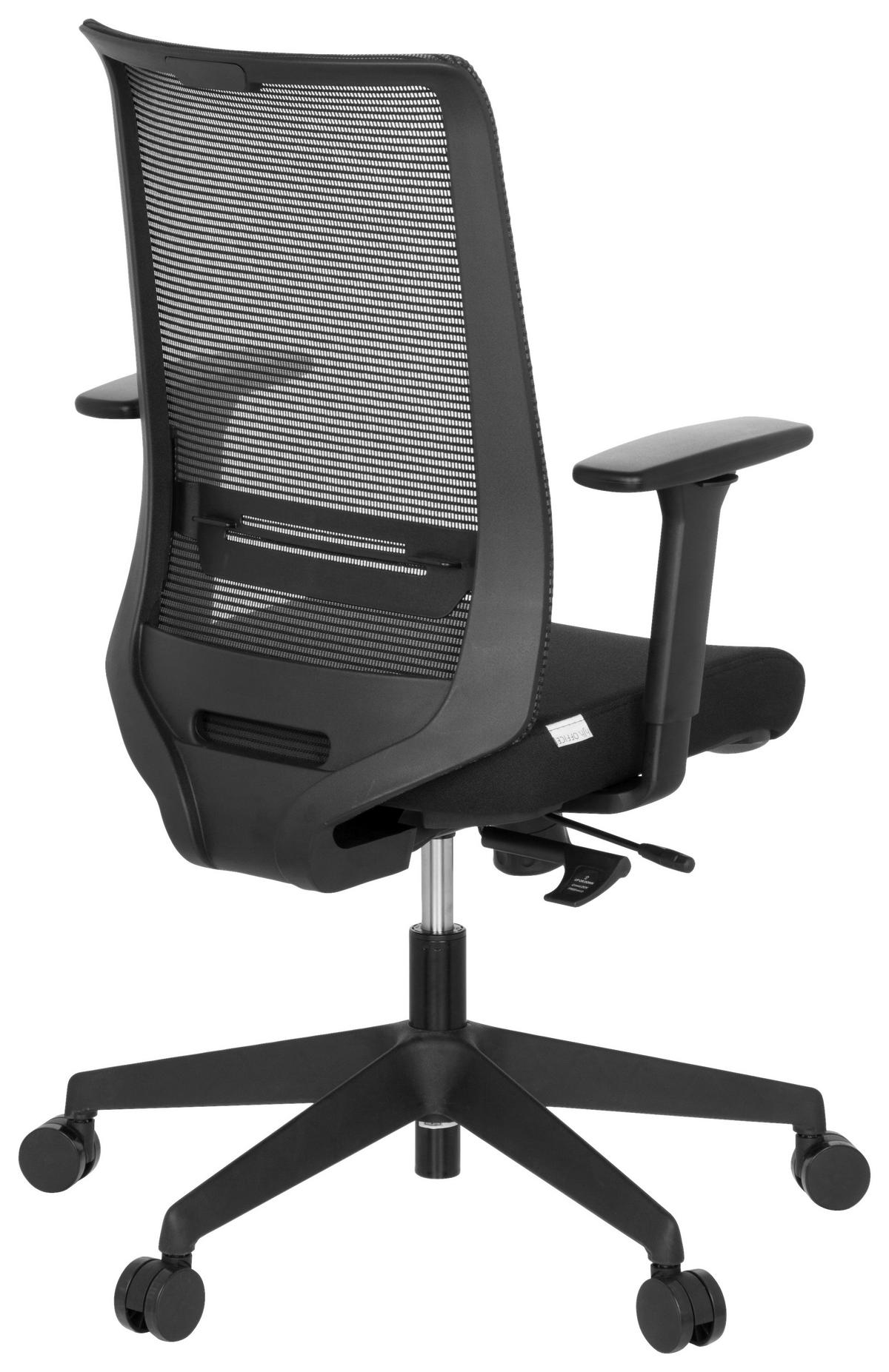 OTOČNÁ ŽIDLE, síťovina, plochá tkanina, černá - černá, Moderní, textil/plast (65/108/54cm) - MID.YOU
