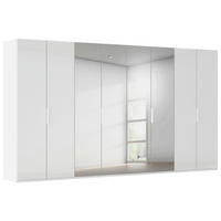 DREHTÜRENSCHRANK 400/235/61 cm,  in Weiß, 8 Tür(en)  - Weiß, Basics, Glas/Holzwerkstoff (400/235/61cm) - Novel