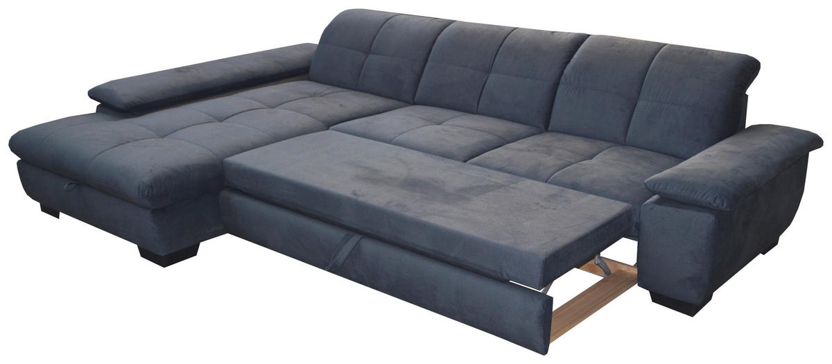 SEDEŽNA GARNITURA, velur siva  - črna/siva, Design, tekstil (204/297cm) - Xora