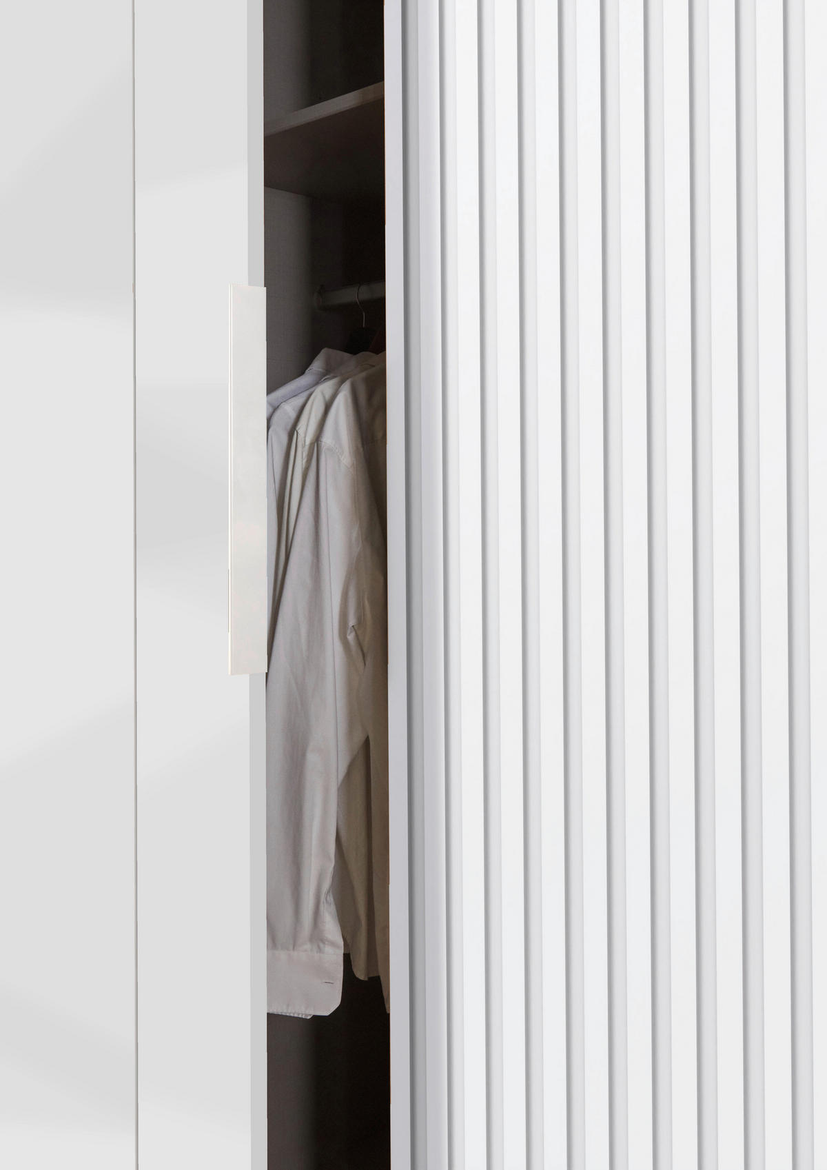 DREHTÜRENSCHRANK in Weiss  - Weiss, Modern, Holzwerkstoff/Metall (200/216/58cm) - MID.YOU