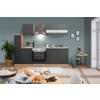 KÜCHENBLOCK 240 cm   in Grau  - Edelstahlfarben/Eichefarben, Basics, Holzwerkstoff/Metall (240cm) - Respekta