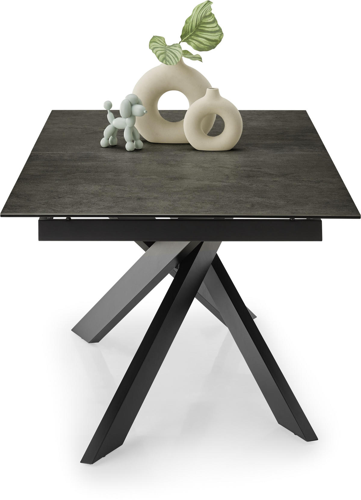 ESSTISCH in Metall, Glas, Keramik 200-250/100/75 cm  - Schwarz, Design, Glas/Keramik (200-250/100/75cm) - SetOne by Musterring