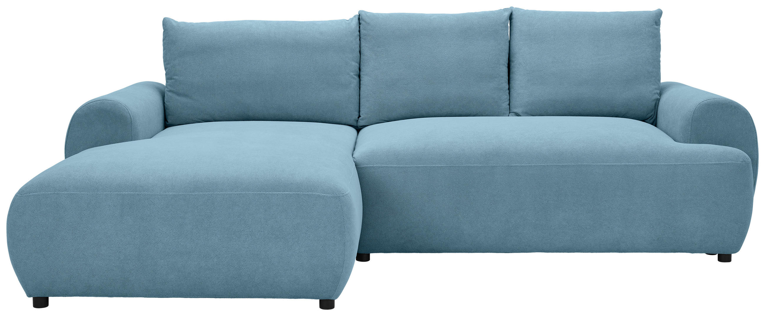 ECKSOFA Blau Webstoff  - Blau/Schwarz, MODERN, Kunststoff/Textil (175/265cm) - Carryhome