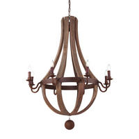 HÄNGELEUCHTE 92/139-200 cm  - Rostfarben/Braun, KONVENTIONELL, Holz/Metall (92/139-200cm) - Ideal Lux