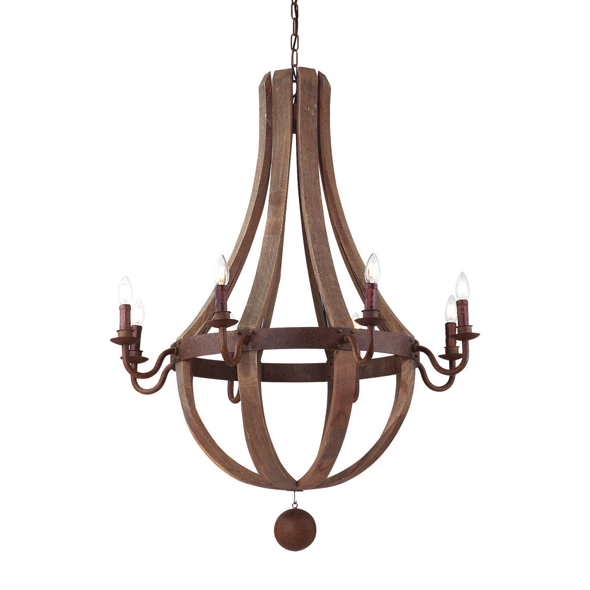 HÄNGELEUCHTE 92/139-200 cm  - Rostfarben/Braun, KONVENTIONELL, Holz/Metall (92/139-200cm) - Ideal Lux