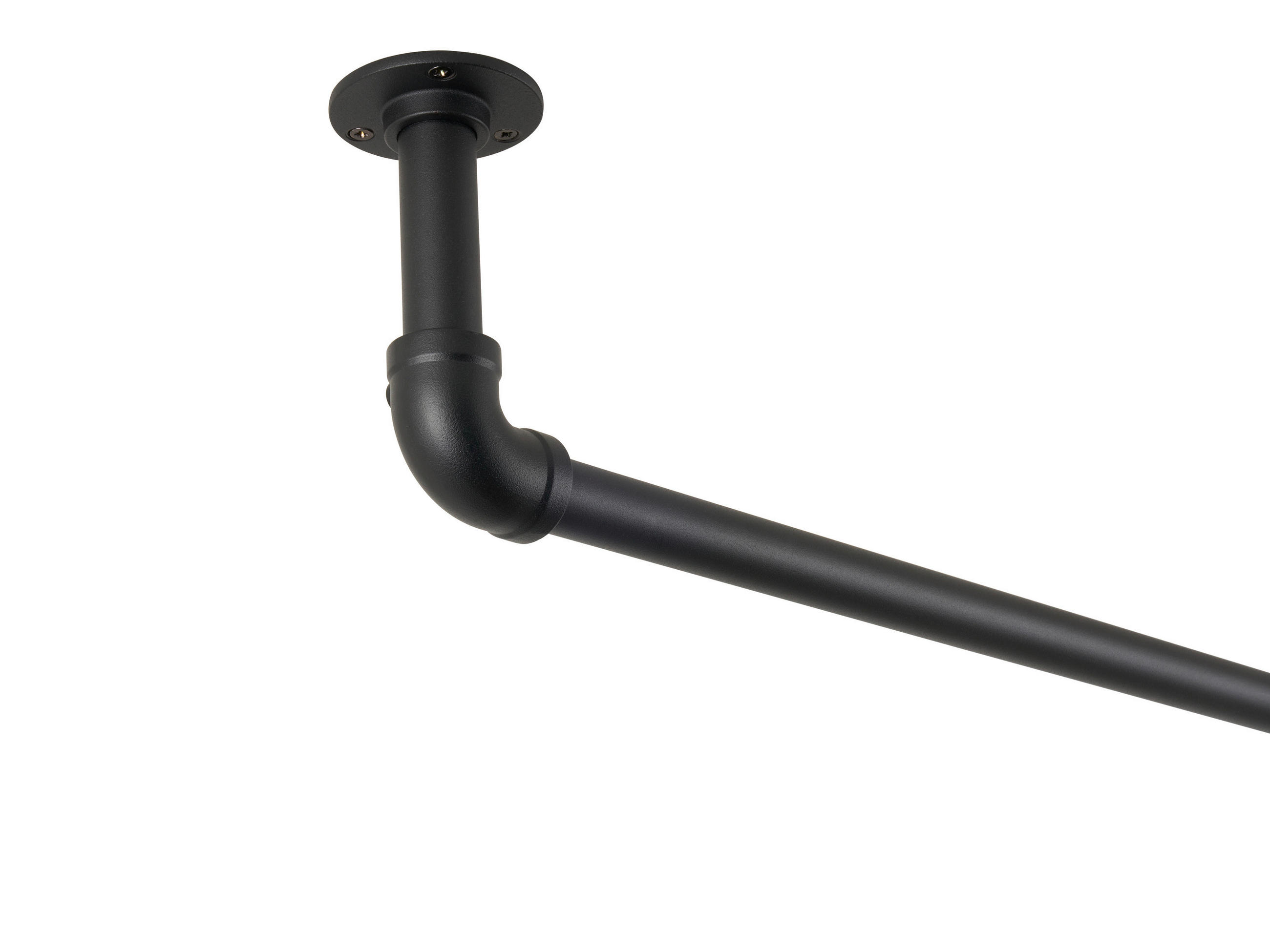 VORHANGSTANGENSET  120 cm  - Schwarz, Design, Metall (120cm)