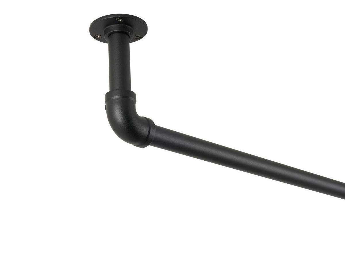 VORHANGSTANGENSET 160 cm  - Schwarz, Design, Metall (160cm)