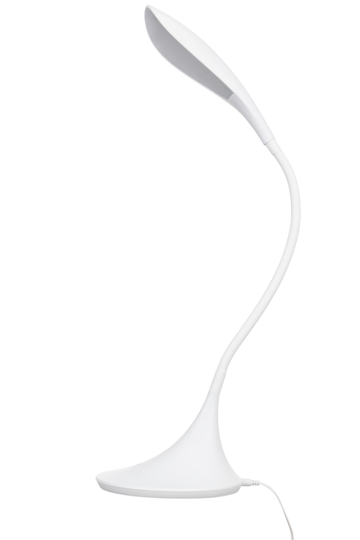 LAMPA NA PÍSACÍ STÔL, dotykový stmievač, 22/17/37,5 cm - biela, Basics, plast (22/17/37,5cm) - Novel