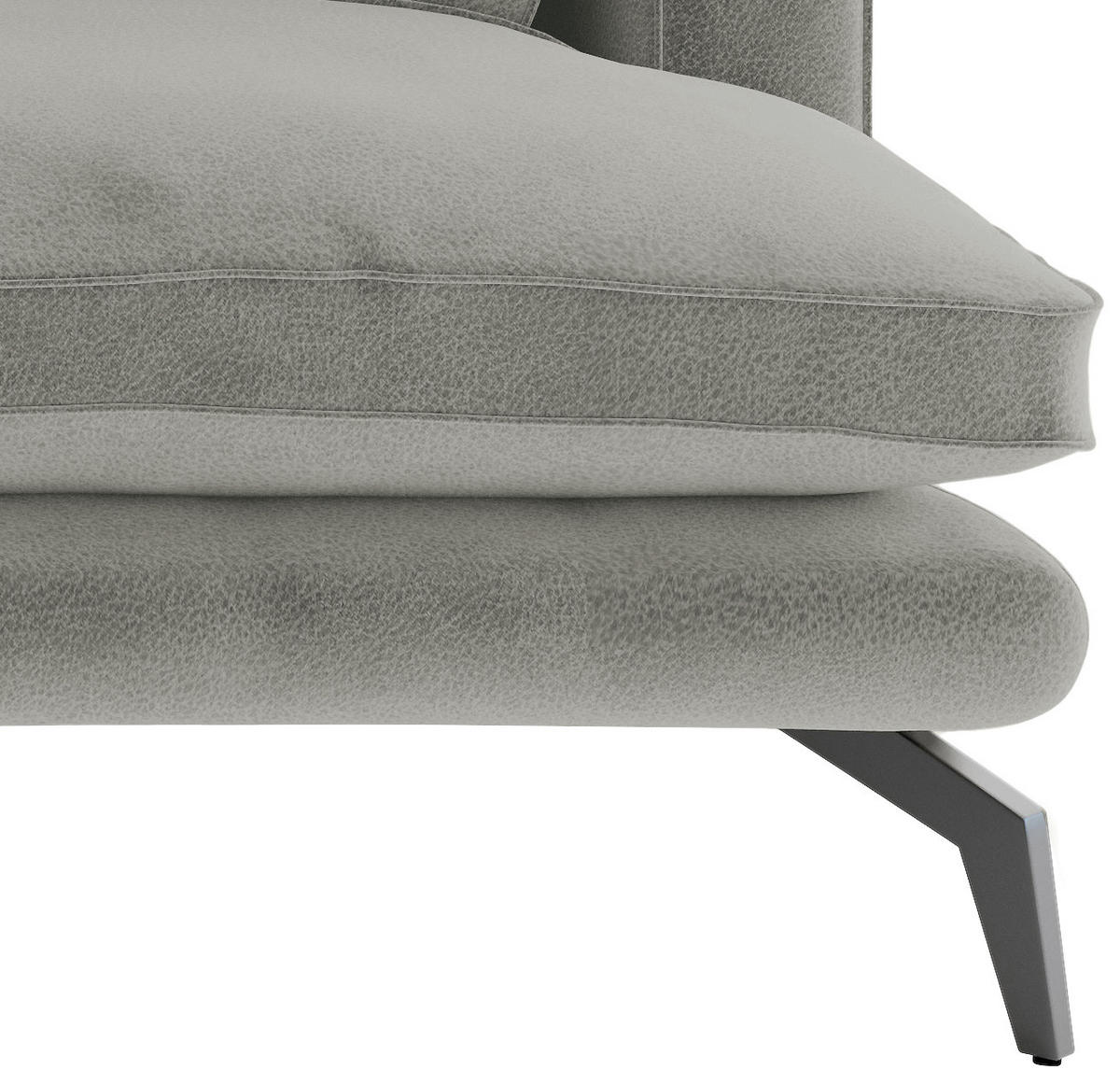 ECKSOFA in Flachgewebe Grau  - Champagner/Schwarz, Design, Textil/Metall (250/202cm) - Livetastic