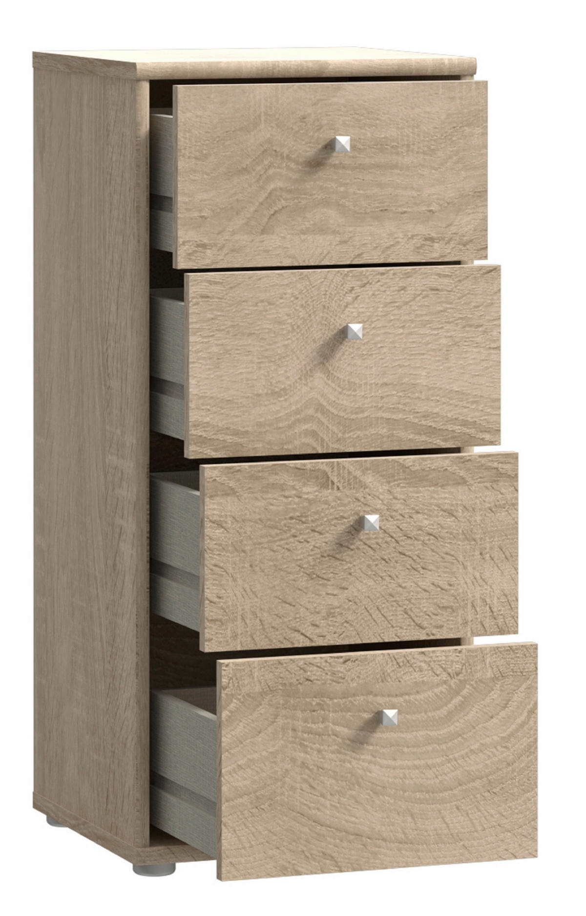 KOMMODE  in 38,6/85,5/34,8 cm  - Alufarben/Sonoma Eiche, Design, Holzwerkstoff/Kunststoff (38,6/85,5/34,8cm)