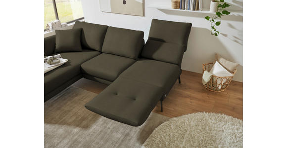 ECKSOFA  in Flachgewebe Dunkelgrün  175-224/255-365 cm  - Dunkelgrün/Schwarz, Design, Textil/Metall (175-224/255-365cm) - Dieter Knoll