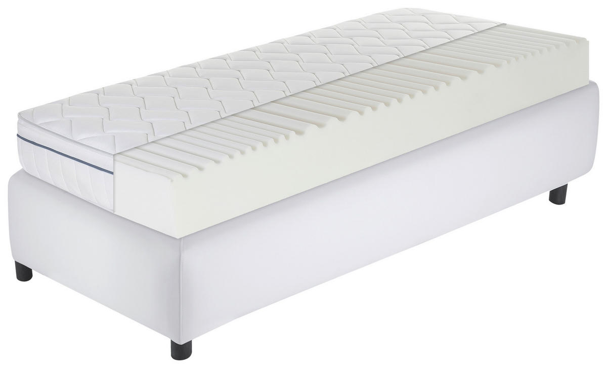 KALTSCHAUMMATRATZE 90/200 cm Höhe ca. 23 cm  - Weiß, Basics, Textil (90/200cm) - MID.YOU