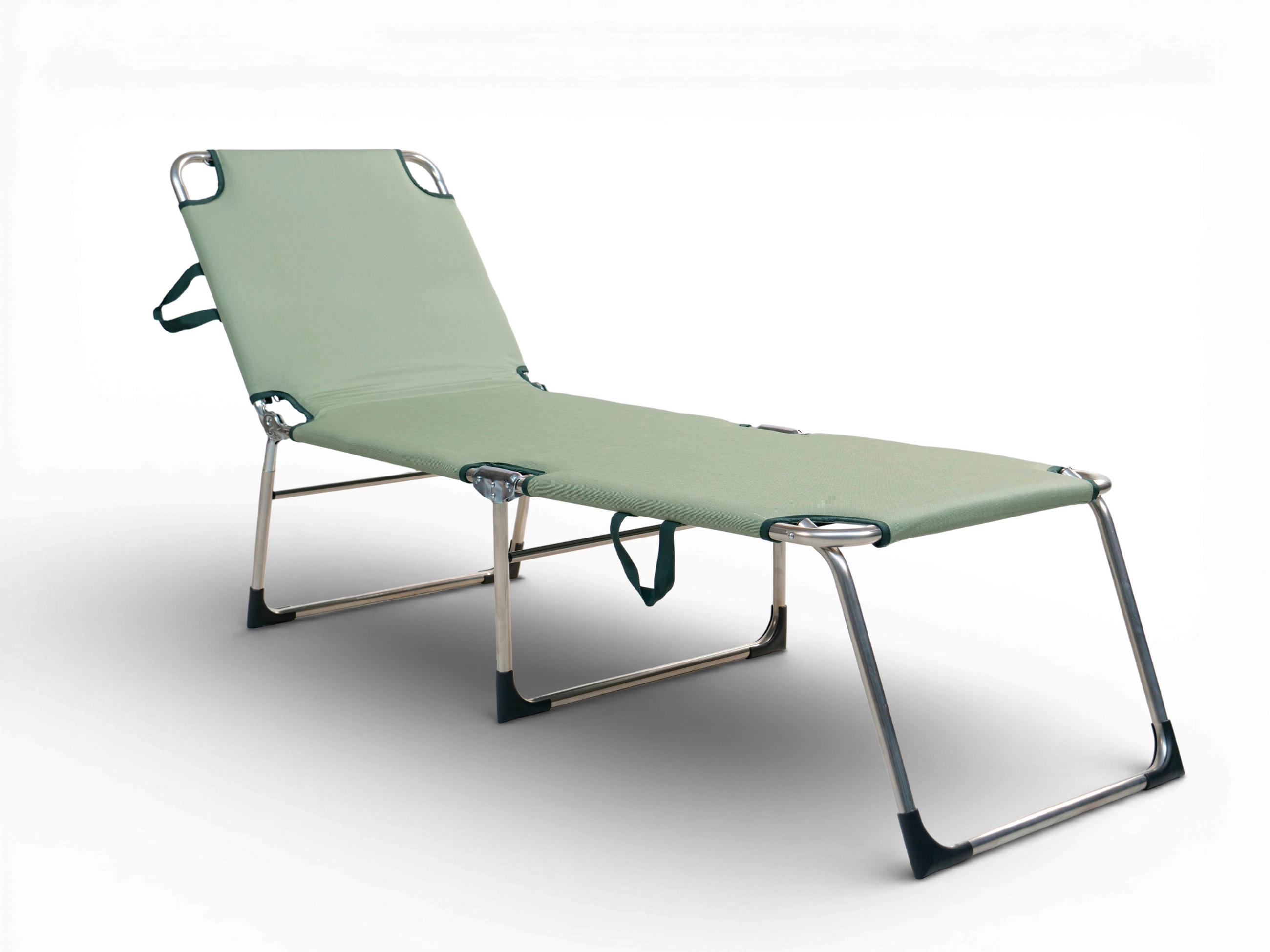 DREIBEINLIEGE 60/38/191 cm  - Silberfarben/Grün, KONVENTIONELL, Textil/Metall (60/38/191cm)