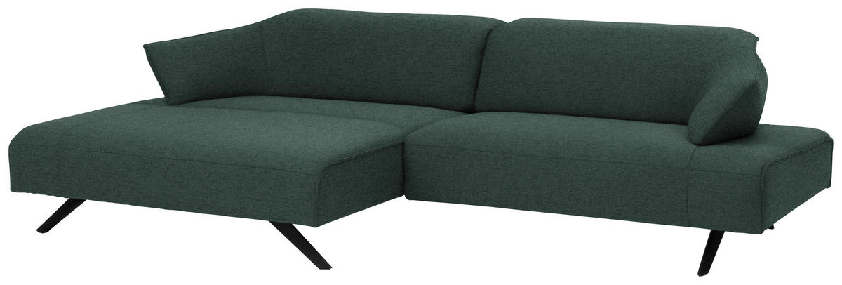 ECKSOFA in Struktur Türkis  - Türkis/Anthrazit, Design, Textil/Metall (165/276cm) - Himolla