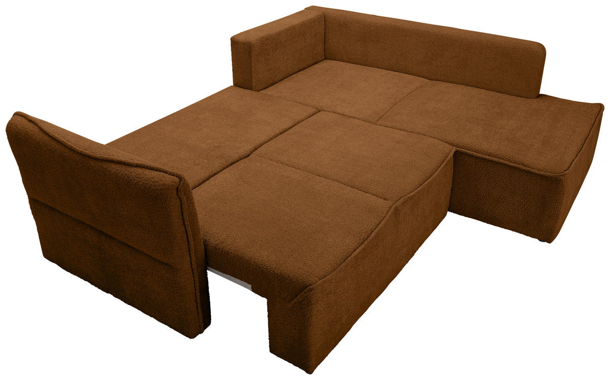 ECKSOFA in Chenille Rostfarben  - Rostfarben/Schwarz, Konventionell, Kunststoff/Textil (233/193cm) - Carryhome