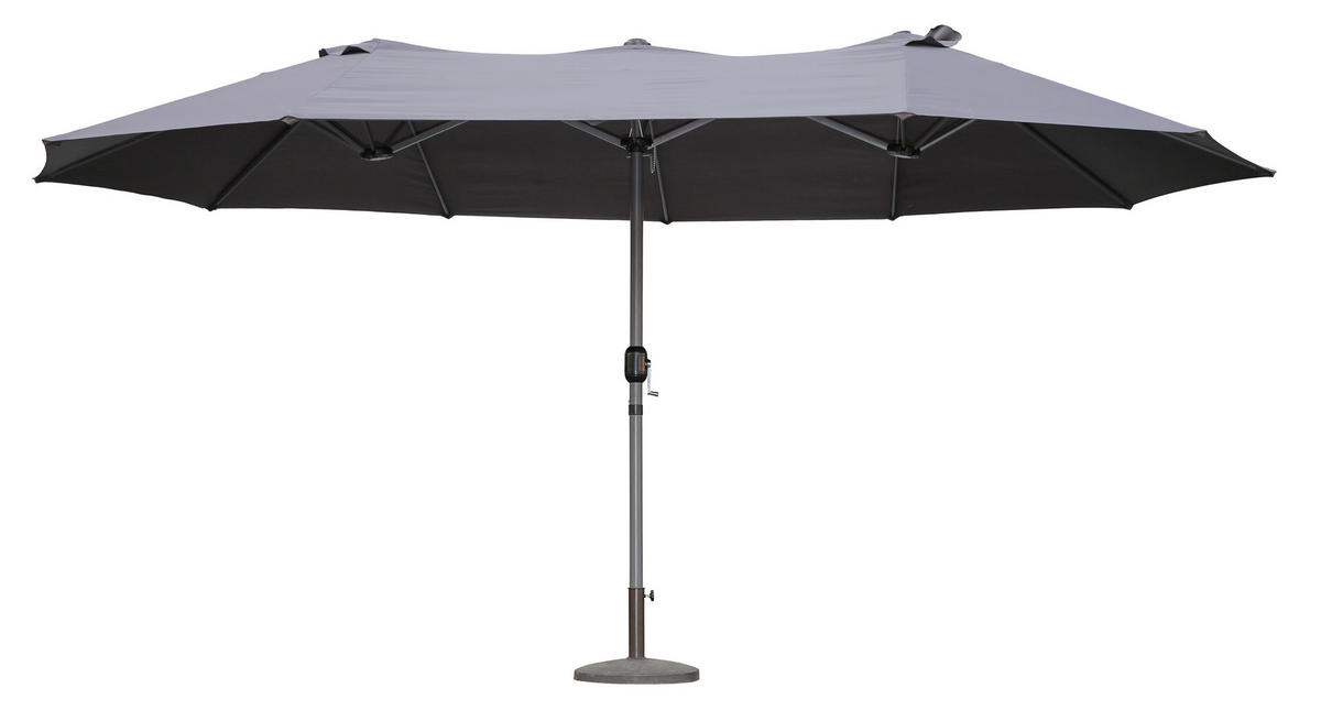 SLUNEČNÍK 265/250/450 cm - šedá/antracitová, Basics, kov/plast (265/250/450cm) - Gardenson