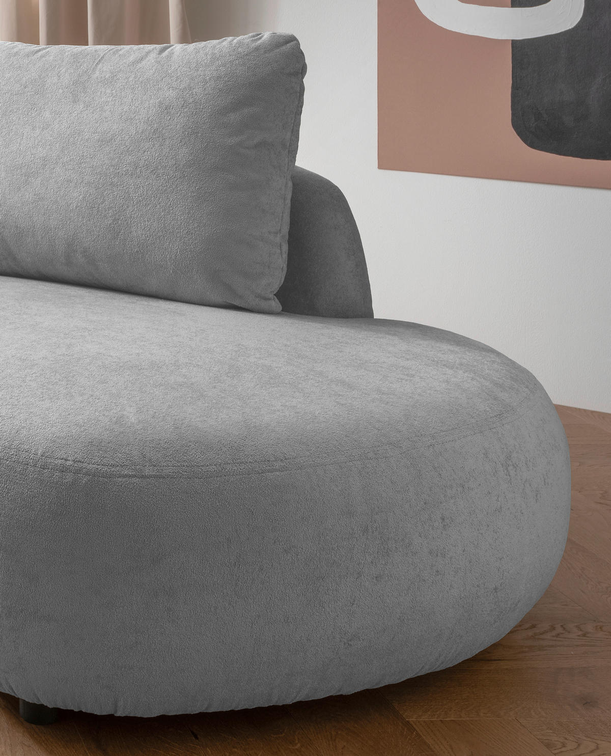 ECKSOFA in Mikrofaser Silberfarben  - Silberfarben/Schwarz, Modern, Kunststoff/Textil (139/250cm) - Livetastic