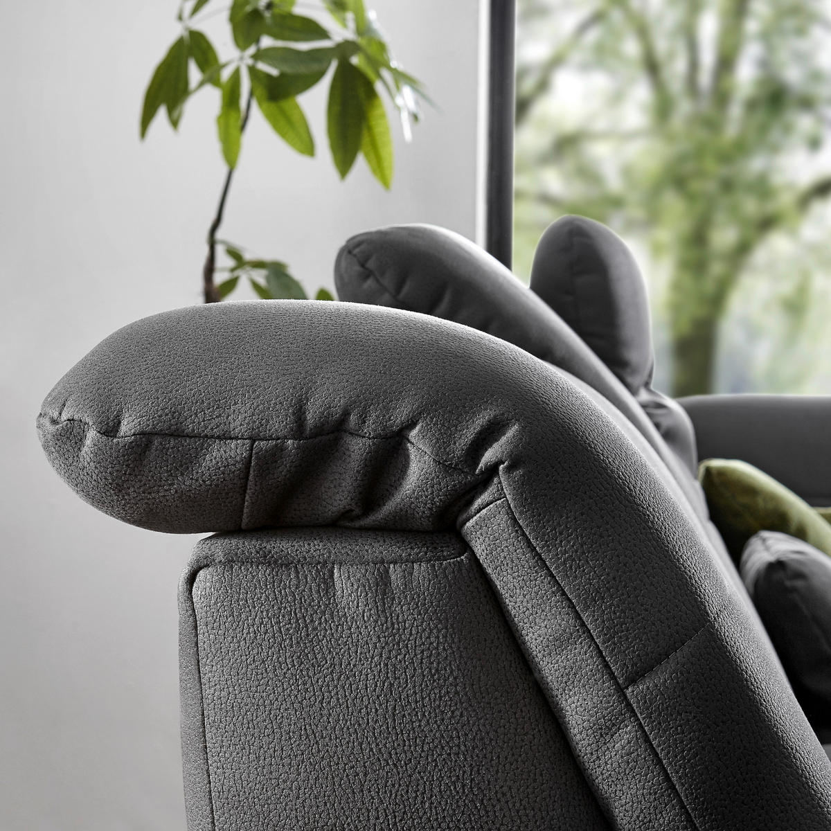 ECKSOFA Flachgewebe Grau  - Chromfarben/Grau, Design, Textil (309/195cm) - Beldomo Style