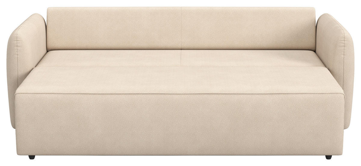 SCHLAFSOFA Chenille Naturfarben  - Schwarz/Naturfarben, Trend, Kunststoff/Textil (222/89/102cm) - MID.YOU