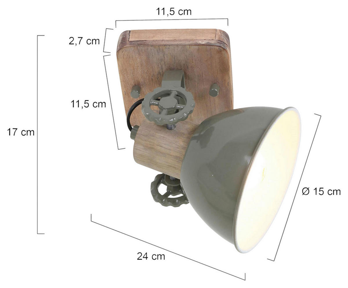 DECKENSPOTS - Anthrazit/Kupferfarben, Trend, Holz/Metall (59/19/23cm)