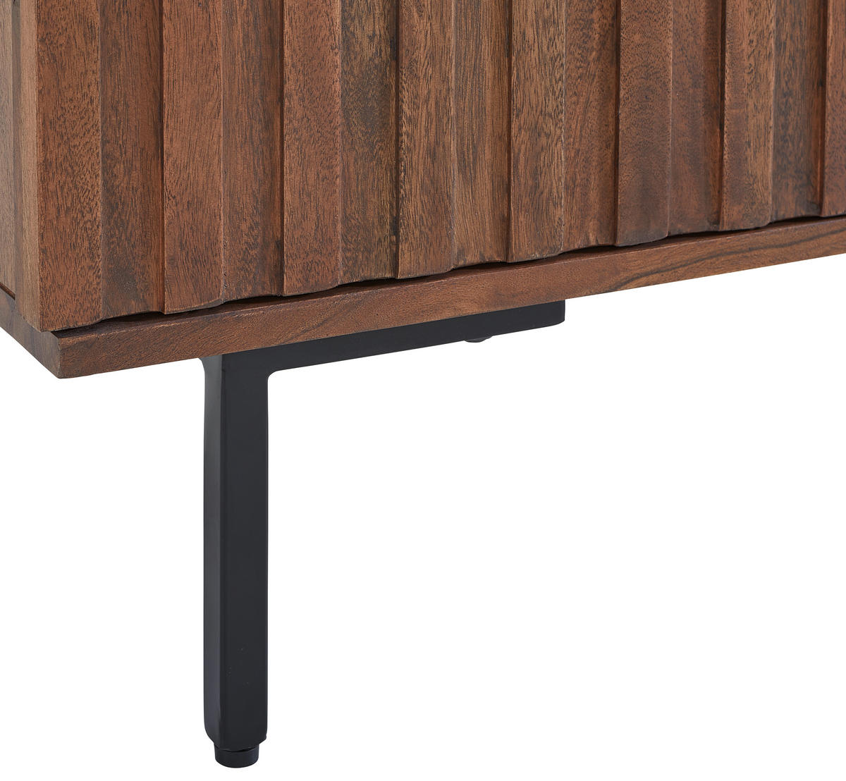 NÍZKÁ KOMODA, akácie, barvy vlašských ořechů, černá, 165/65/40 cm - černá/barvy vlašských ořechů, Lifestyle, kov/dřevo (165/65/40cm) - MID.YOU