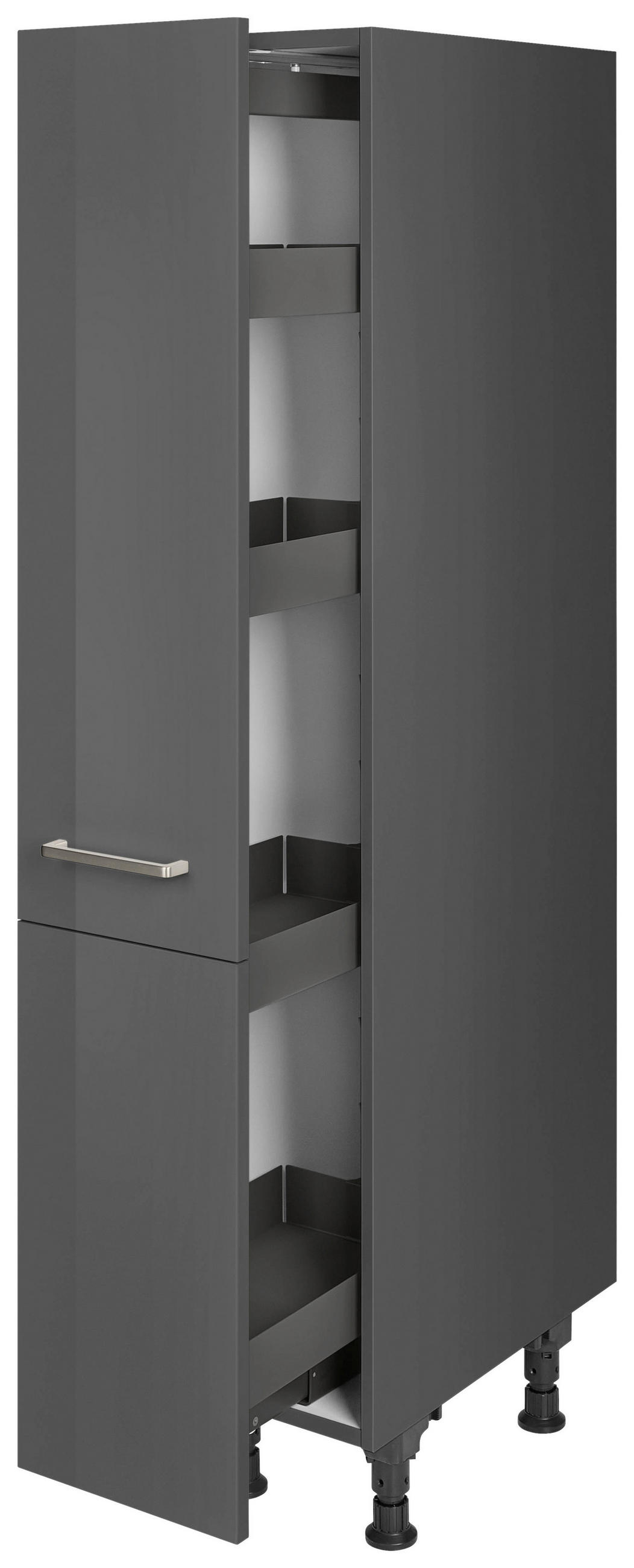 APOTHEKERSCHRANK 30/168/58 cm  in Schieferfarben  - Schieferfarben/Edelstahlfarben, MODERN, Holzwerkstoff/Metall (30/168/58cm) - Nobilia