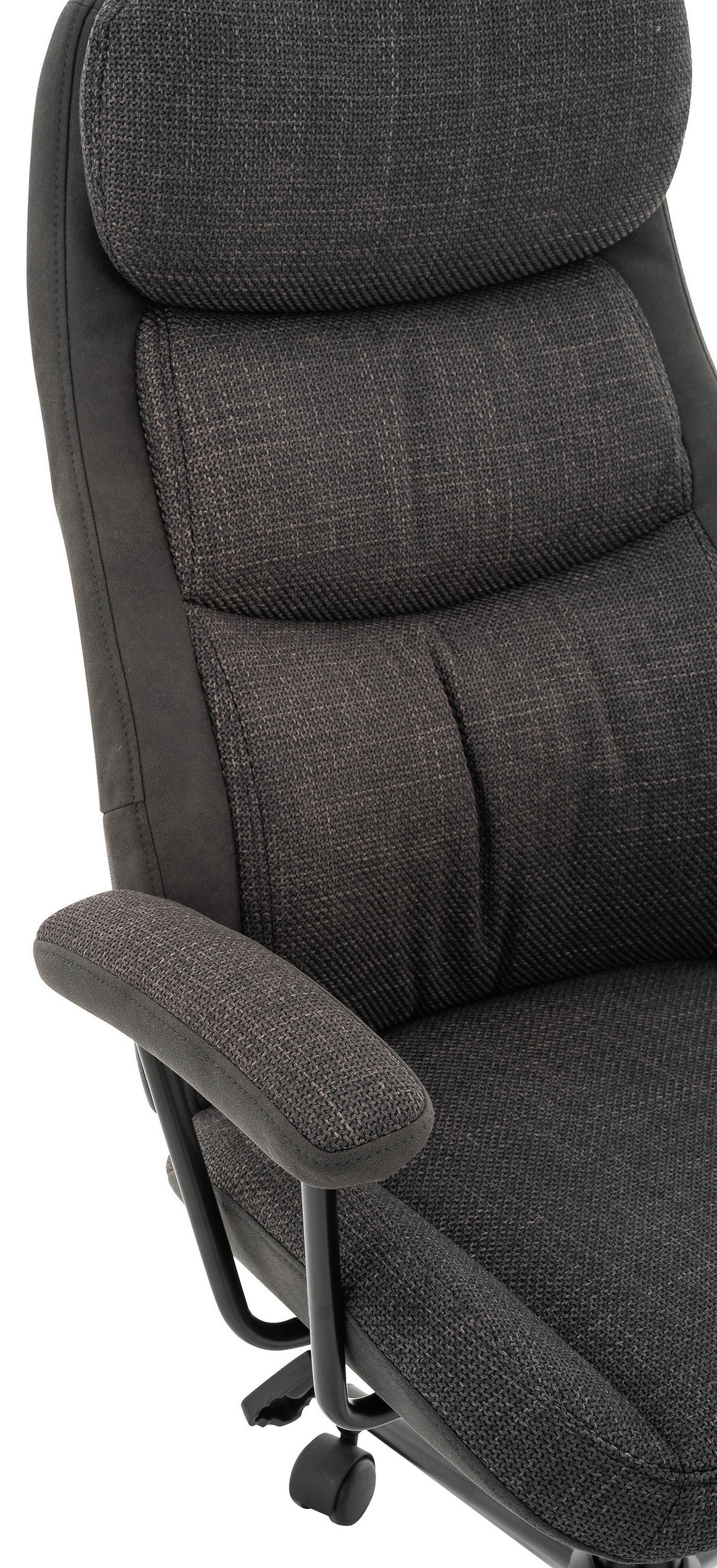 CHEFSESSEL Webstoff Grau  - Schwarz/Grau, MODERN, Kunststoff/Textil (64/103-113/66cm) - MID.YOU