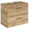 WASCHBECKENUNTERSCHRANK 60/49,8/33,3 cm  - Chromfarben/Eichefarben, KONVENTIONELL, Holzwerkstoff/Metall (60/49,8/33,3cm) - Sadena