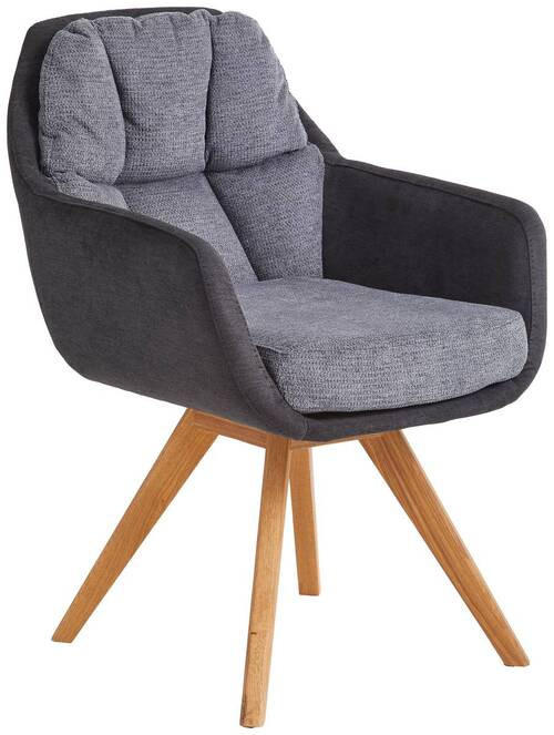 ARMLEHNSTUHL  in Flachgewebe  - Wildeiche/Anthrazit, Design, Holz/Textil (65/85/68cm) - Linea Natura