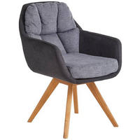 ARMLEHNSTUHL  in Flachgewebe  - Wildeiche/Anthrazit, Design, Holz/Textil (65/85/68cm) - Linea Natura