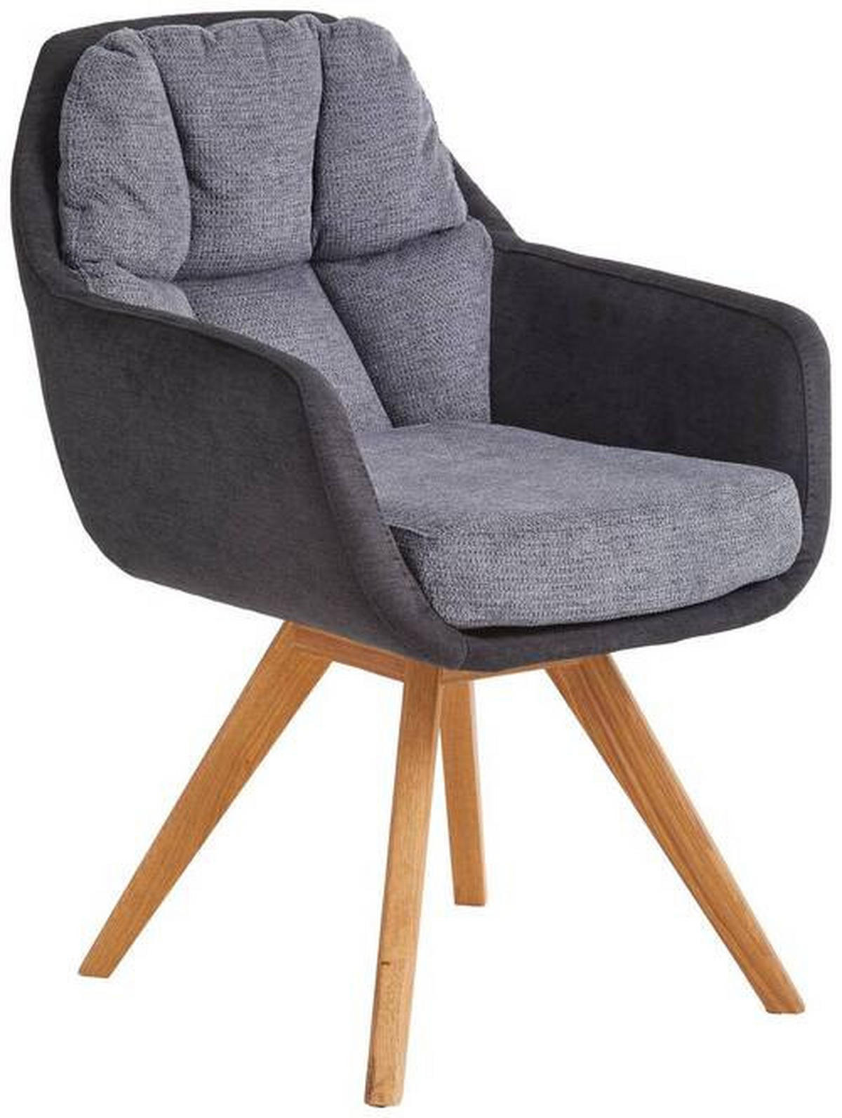 ARMLEHNSTUHL  in Flachgewebe  - Wildeiche/Anthrazit, Design, Holz/Textil (65/85/68cm) - Linea Natura