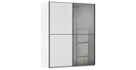 SCHWEBETÜRENSCHRANK  in Schwarz, Weiß  - Schwarz/Weiß, KONVENTIONELL, Glas/Holzwerkstoff (201/223/68cm) - Novel