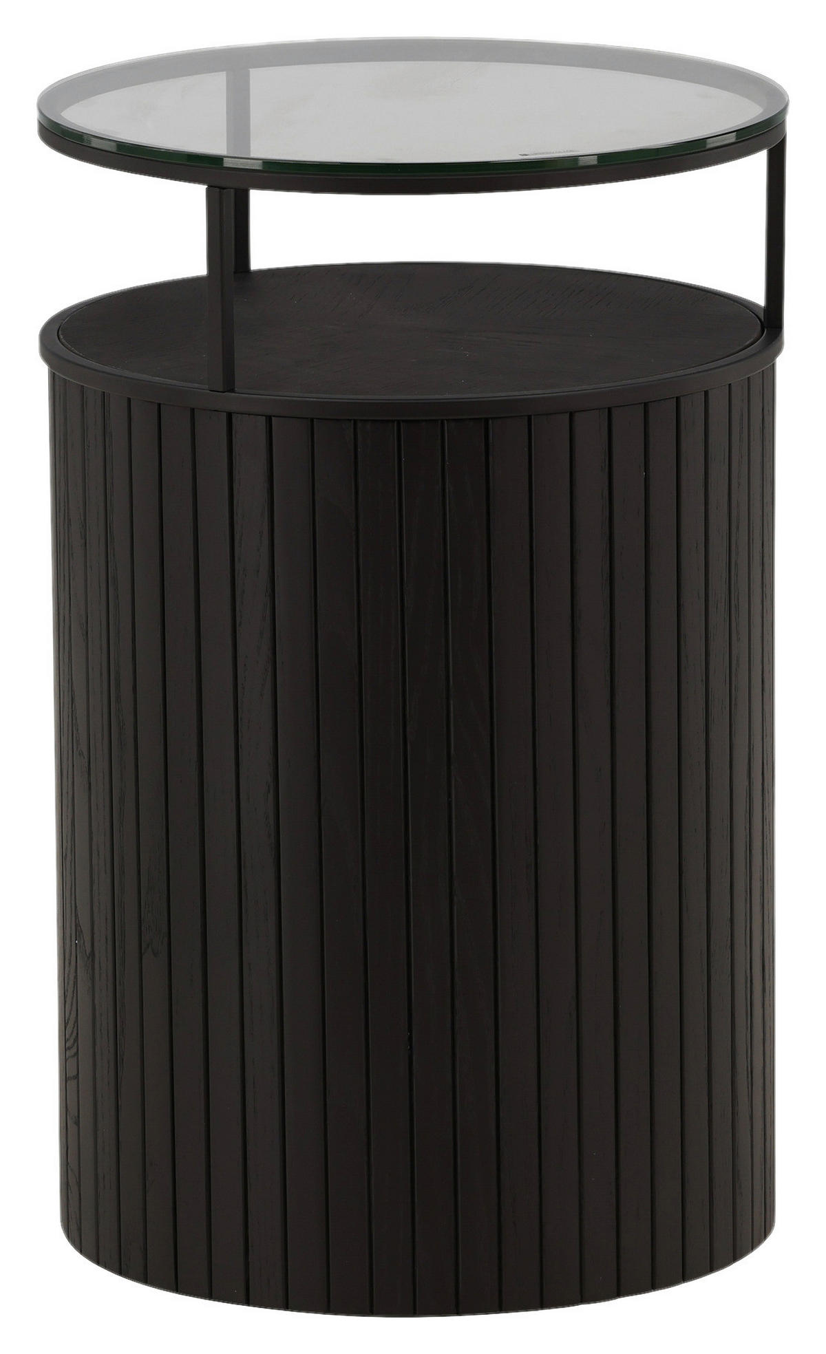 BEISTELLTISCH 37/37/58 cm Esche Schwarz rund  - Schwarz, Design, Glas/Holz (37/37/58cm) - Livetastic