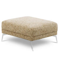 HOCKER SPRING Webstoff Hellbraun  - Chromfarben/Hellbraun, Design, Textil/Metall (96/45/80cm) - P & B