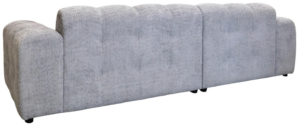 ECKSOFA RUNO in Bouclé Grau  175/270 cm  - Schwarz/Grau, Design, Kunststoff/Textil (175/270cm) - MID.YOU