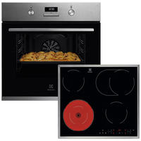 BACKOFENSET ELXB3X  - Edelstahlfarben/Schwarz, Basics, Glas/Metall (60/59,4/56cm) - Electrolux