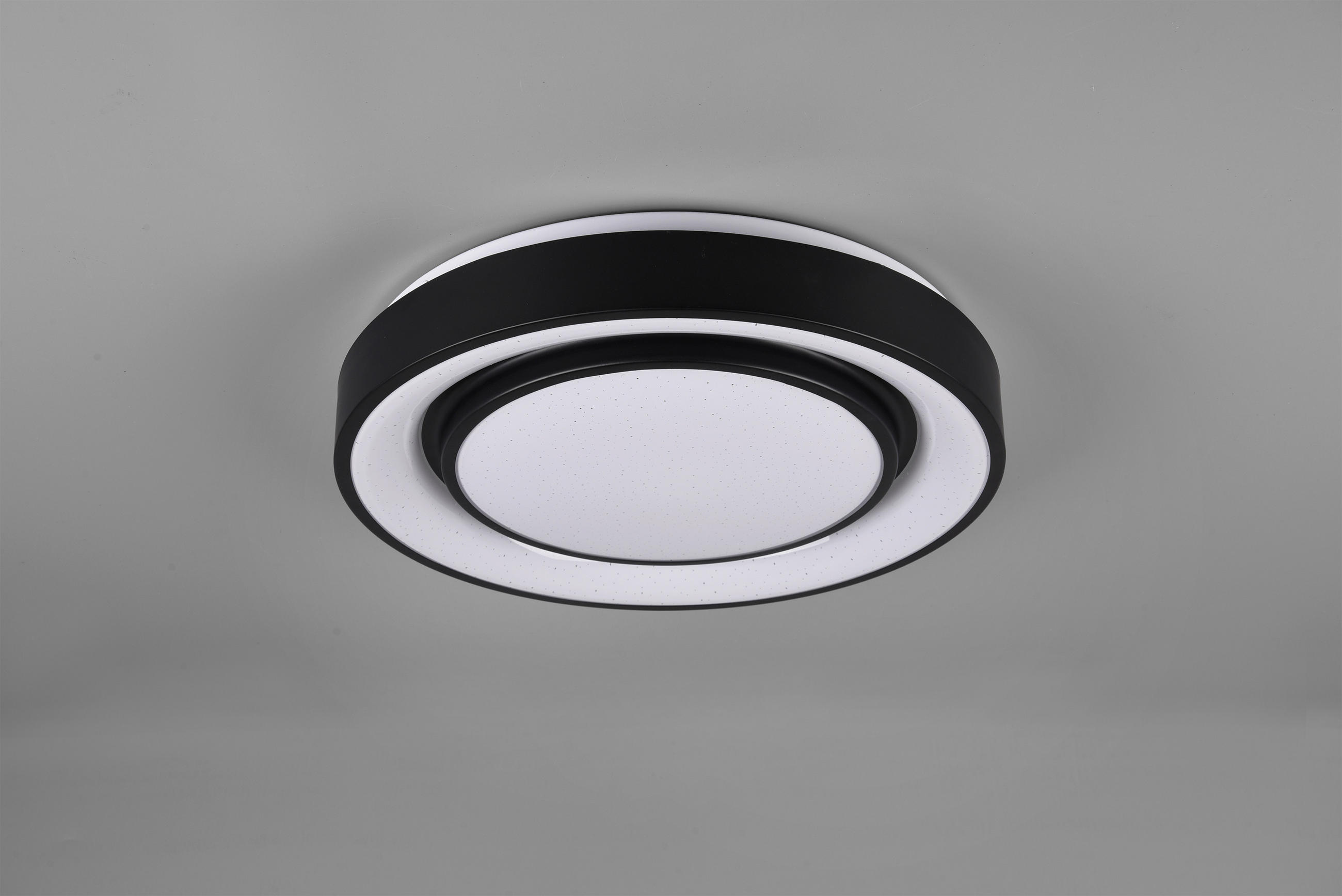 LED-DECKENLEUCHTE MONA  Smart 38/7,5 cm   - Schwarz, Basics, Metall (38/7,5cm)