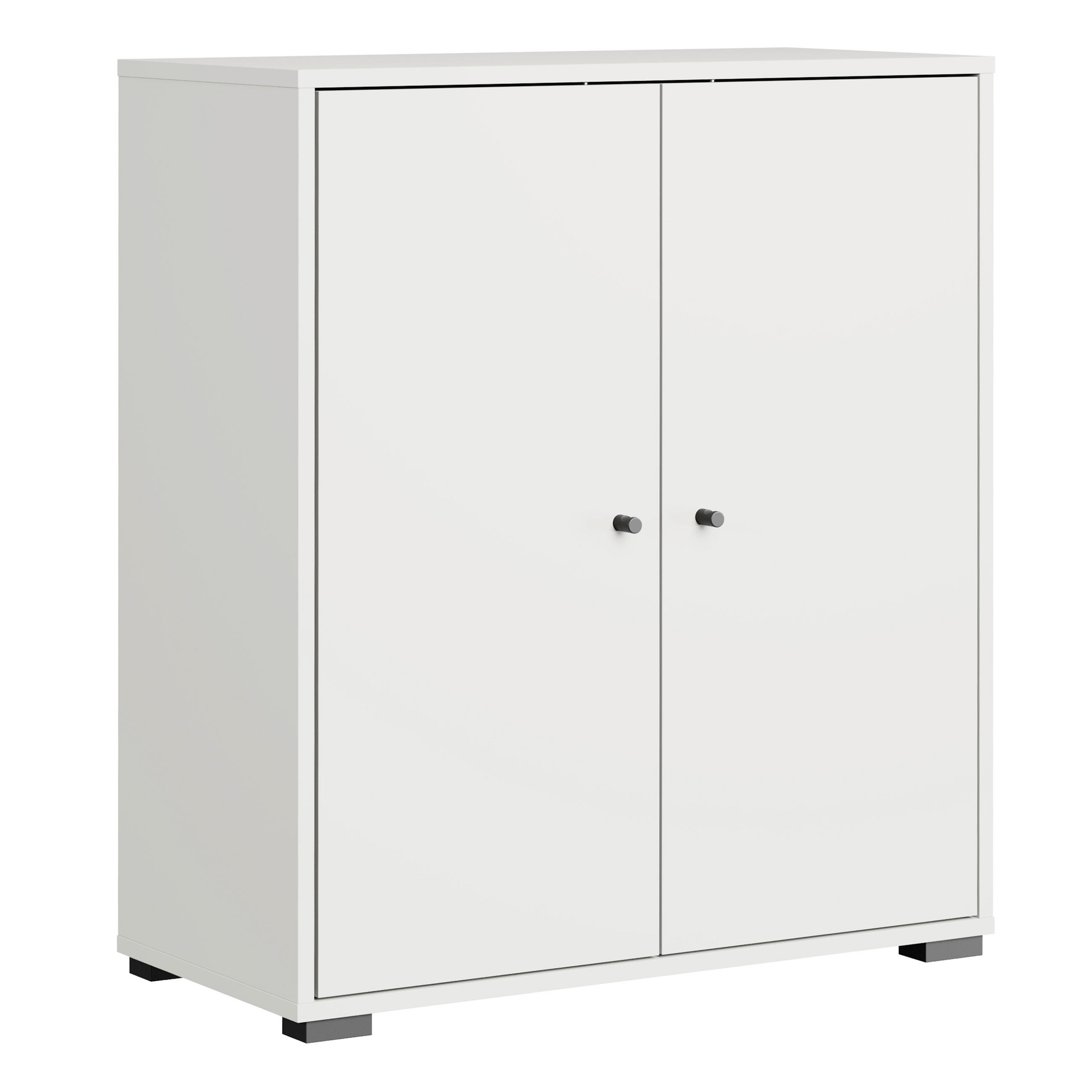 SKOSKÅP  i 70/80/33 cm  - vit/svart, Basics, metall/trämaterial (70/80/33cm) - P & B