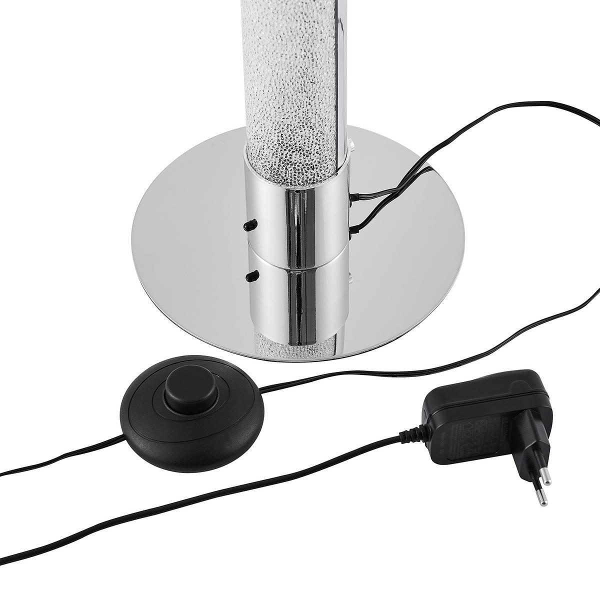 LED-STEHLEUCHTE Abbie 17,5/120 cm   - Chromfarben/Weiß, Basics, Kunststoff/Metall (17,5/120cm) - Novel