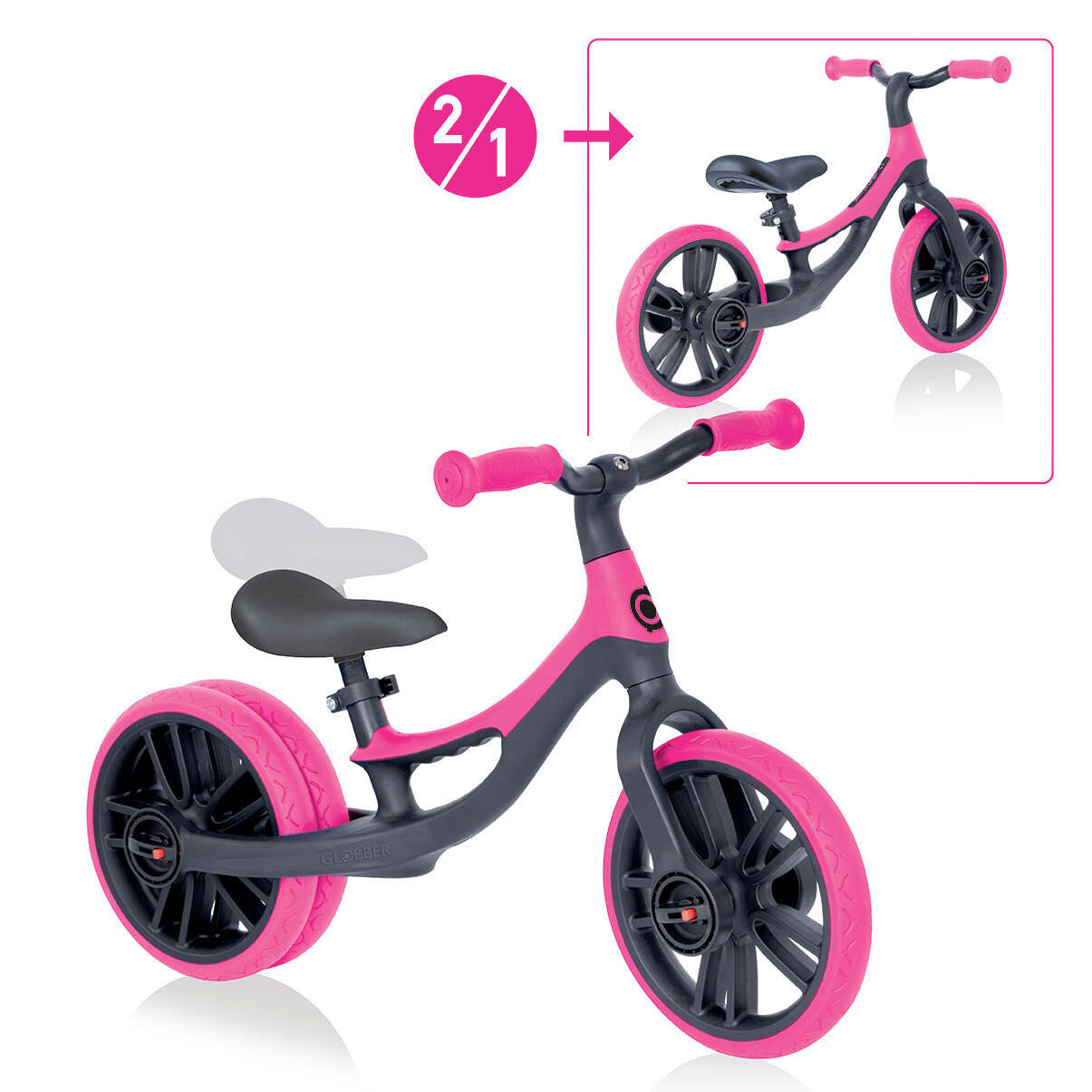 LAUFRAD GO BIKE ELITE DUO 2IN1  - Pink, LIFESTYLE, Kunststoff (79/42/48cm) - GLOBBER